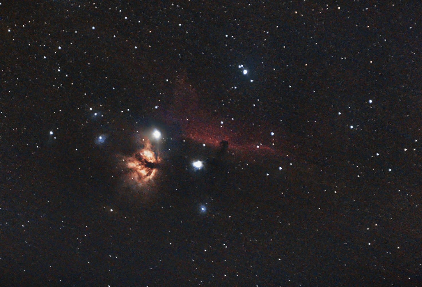 Flame and Horsehead Nebulae