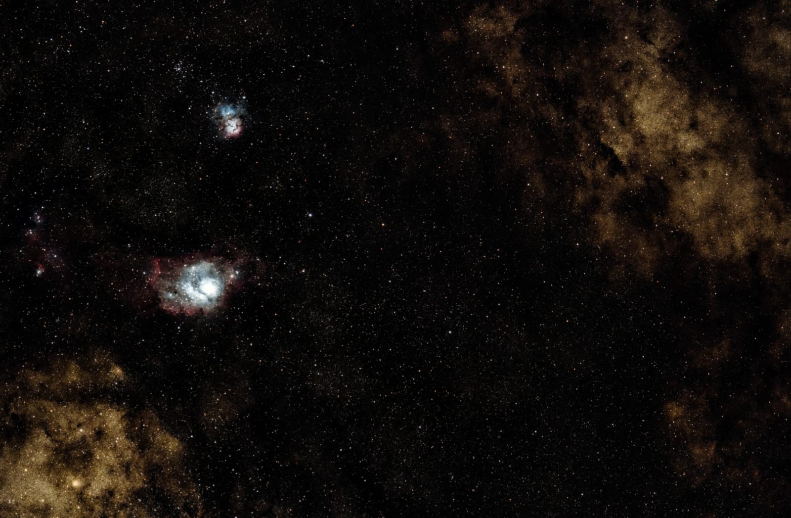 Lagoon (M8) and Trifid (M20) Nebulae